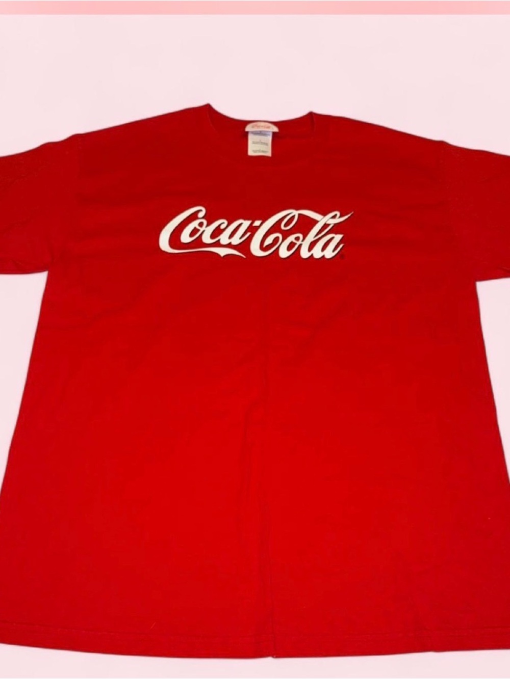Coca Cola Red T-Shirt with White Script Logo - Men
